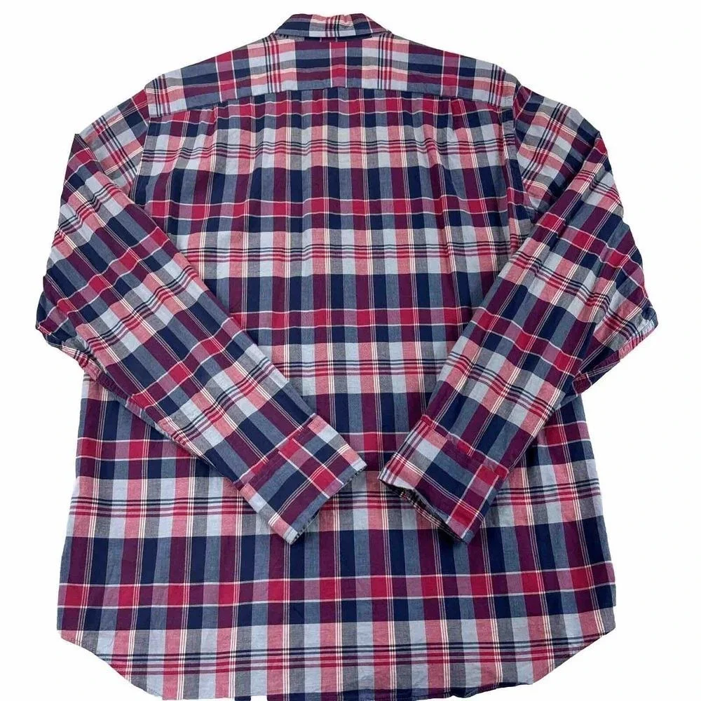 J. Crew mens shirt Summer Plaid M‎ Button Down Long Sleeve Tartan Plaid Cotton